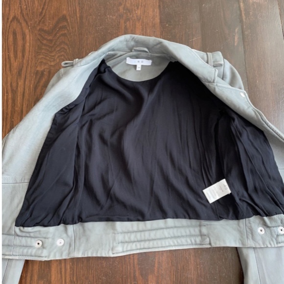 $1295 IRO Luigaspe Gray Leather Motorcycle Jacket sz 0 FR 34 - Picture 9 of 9